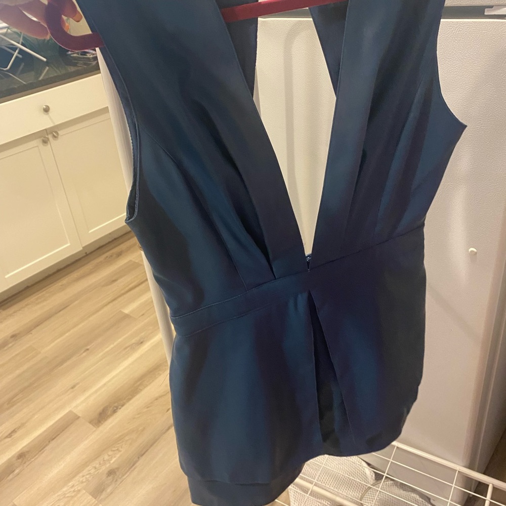 Turquoise leather romper